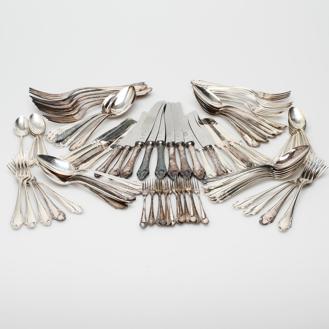 BESTICK, ca 87 delar, "Haga", nysilver, 1900-tal.