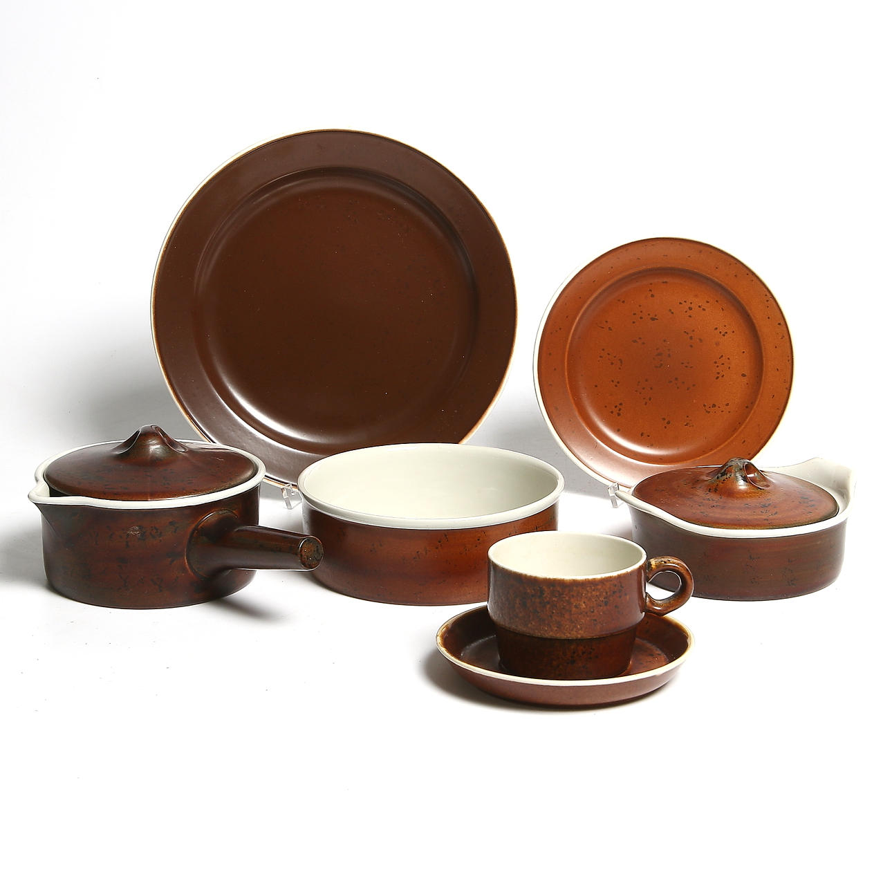 SERVISDELAR, stengods, 29 delar, "Coq", Stig Lindberg, Gustavsberg. 1900-tal.