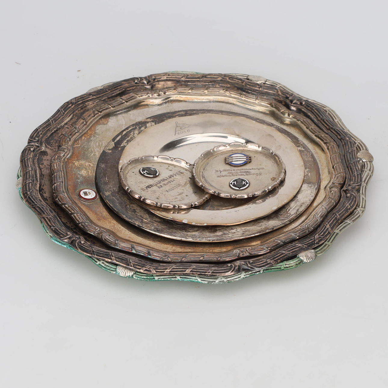 FAT 7 stk i sølv, inklusive rokoko stil.