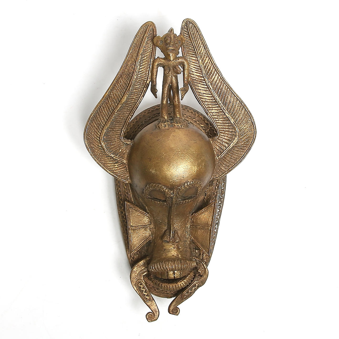 MASK, mässing, sannolikt Afrika, okänd ålder.