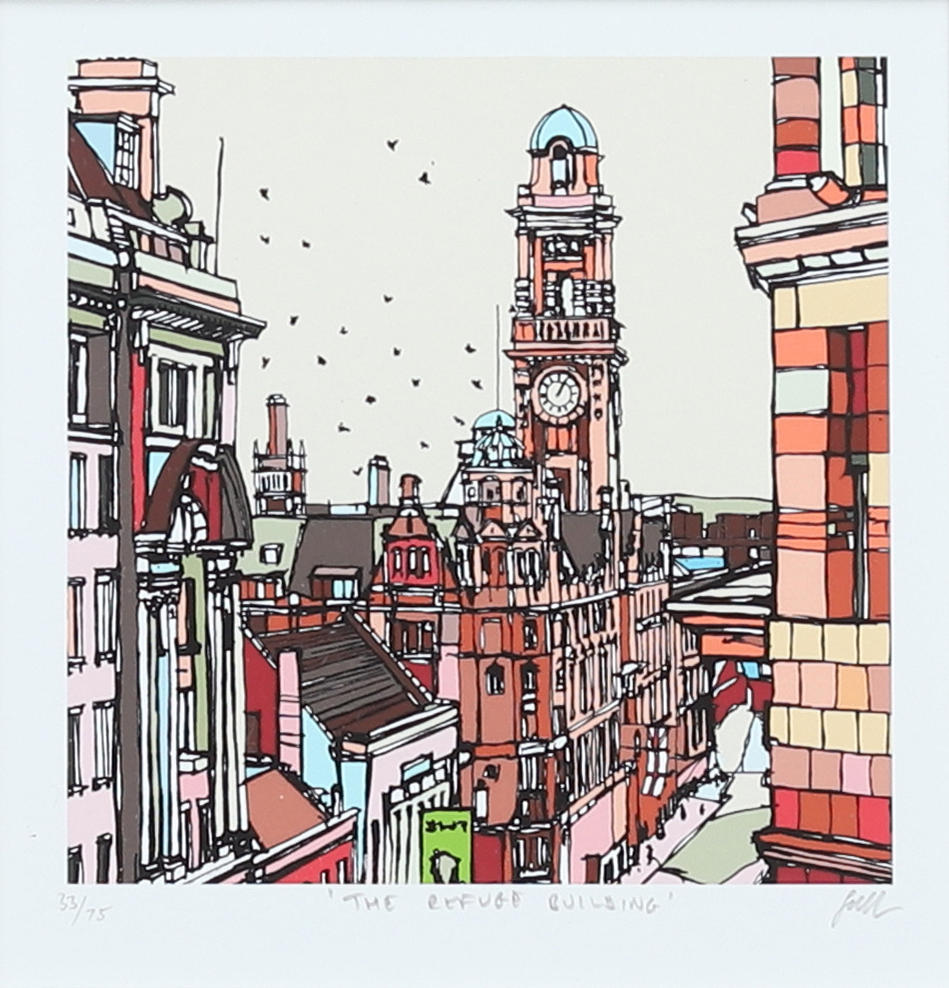 JAMIE B.EDWARDS (STORBRITANNIEN, 1976-). The Refuge Building, giclee print, signed and numbered.