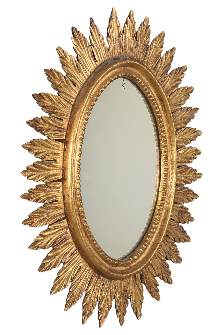 A gilt sun mirror, 20th century.