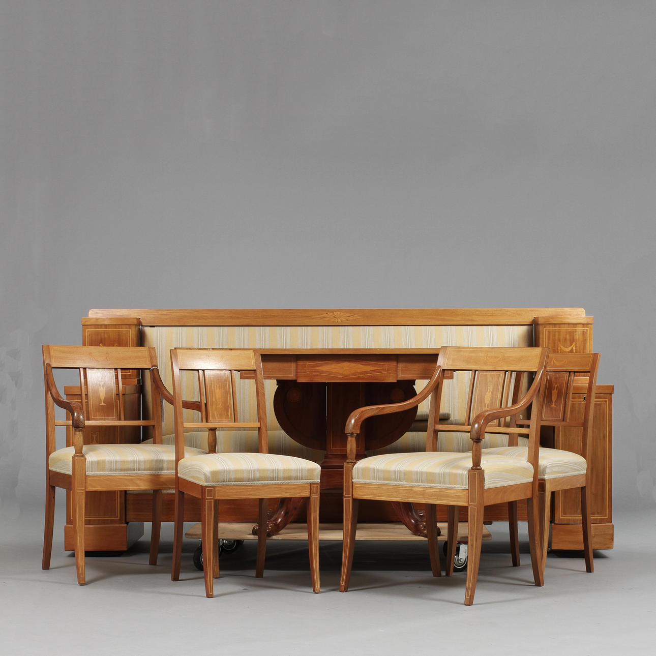 SALONGSMÖBEL, 6 delar, Karl Johan-stil, 1900-tal.