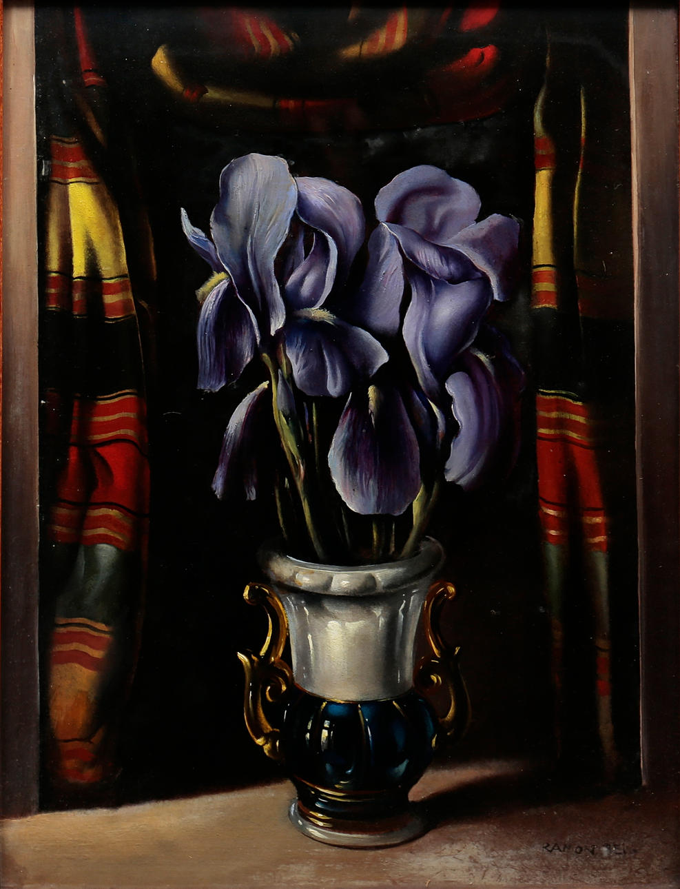 RAMÓN REIG COROMINAS. Bodegón con iris.