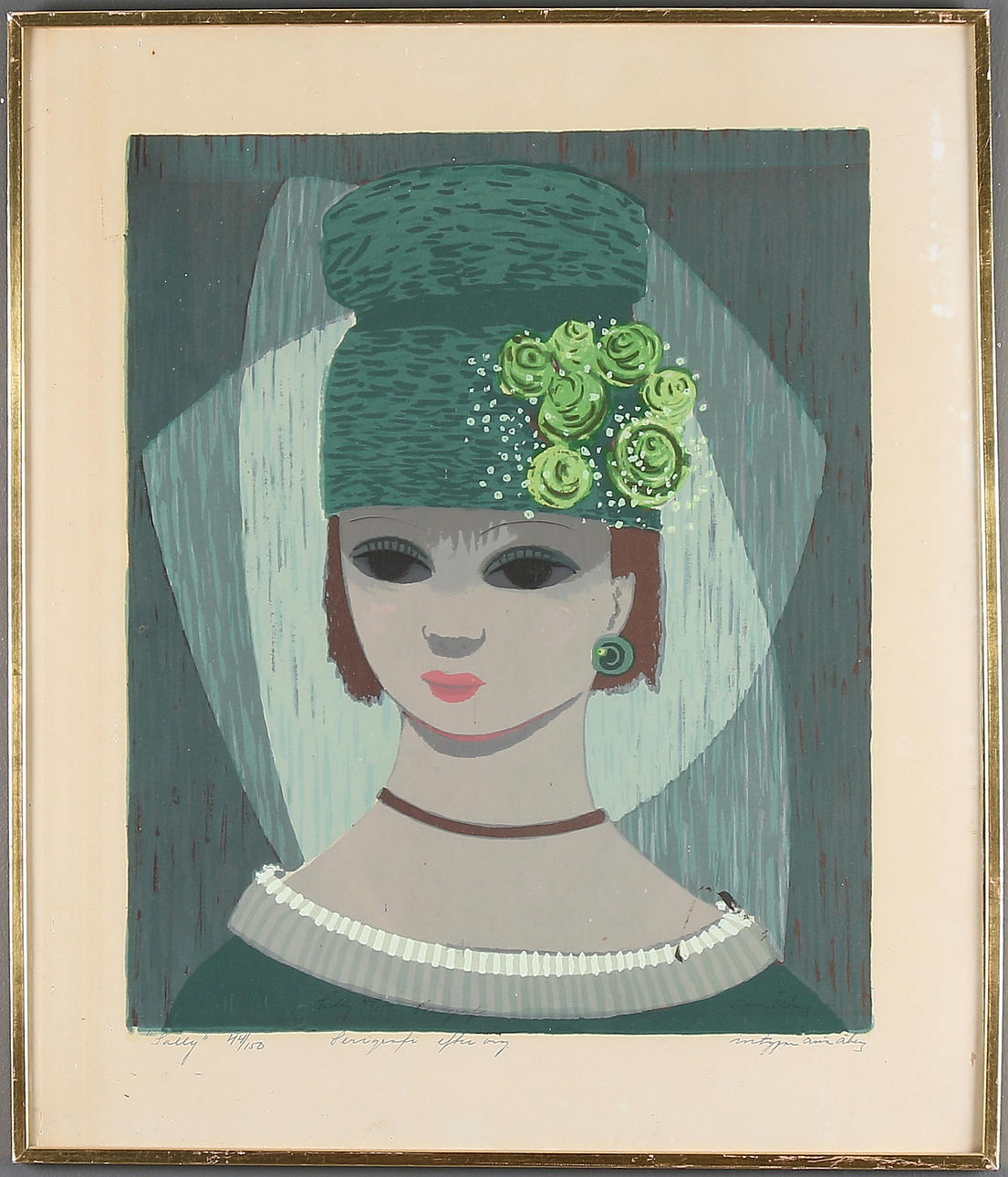 PELLE ÅBERG. Sally" Färgseriegrafi, signerad av änkan Anna Åberg, numrerad 86/150.