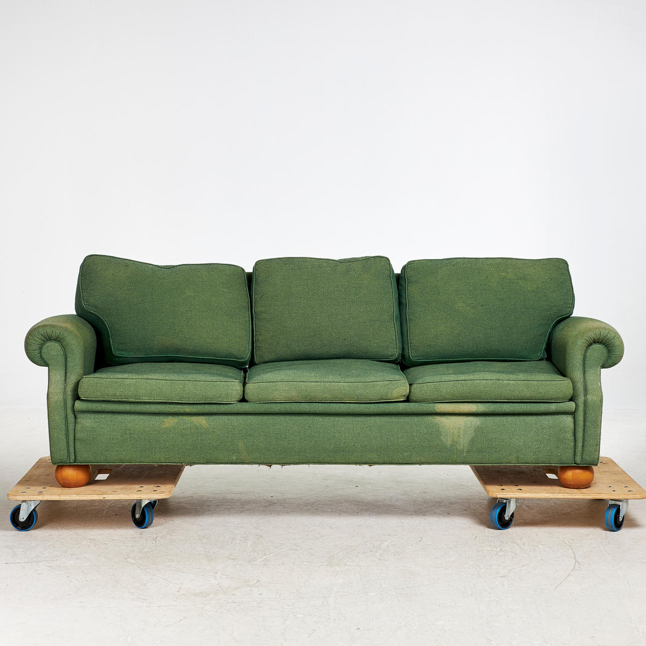 ARNE NORELL. Sofa, "Plaza", grønt tekstil, kuglefødder, Norell Möbel.