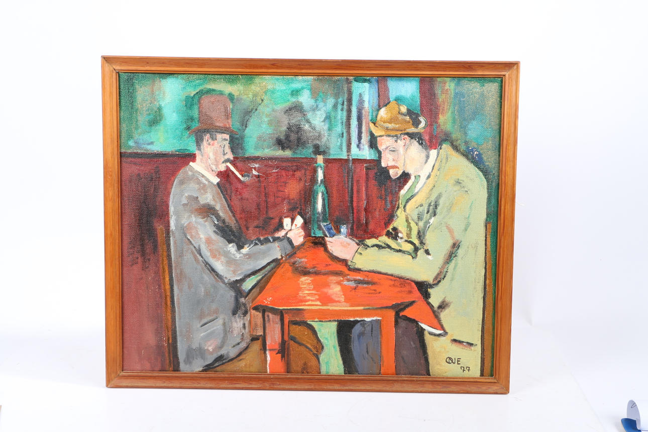 NACH PAUL CEZANNE „DIE KARTENSPIELER“.