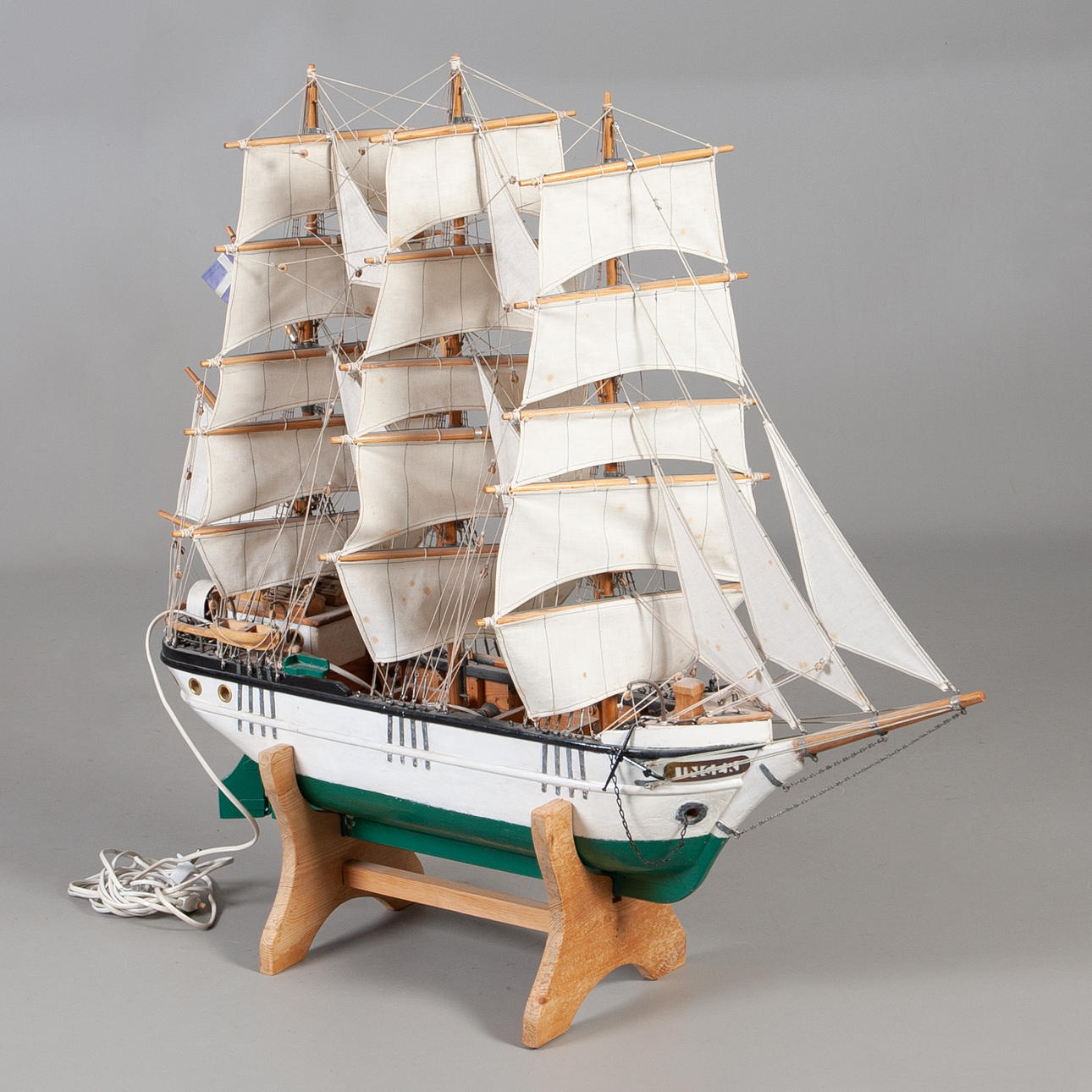 MODEL BOAT 3 masted “Inger”.