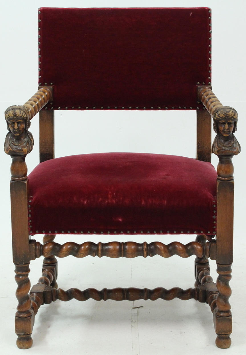 KARMSTOL, Louis XIII-stil, belgien.