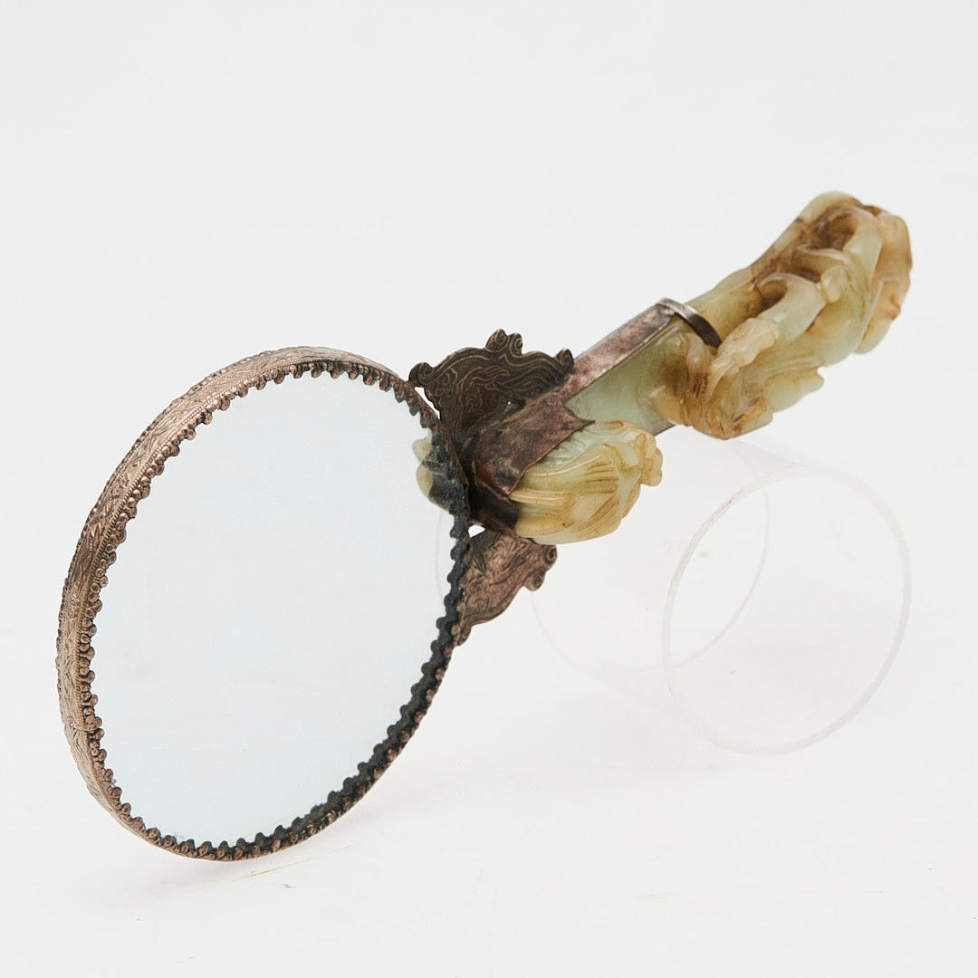 spejl, sølv, jade, 20. århundrede, Kina.