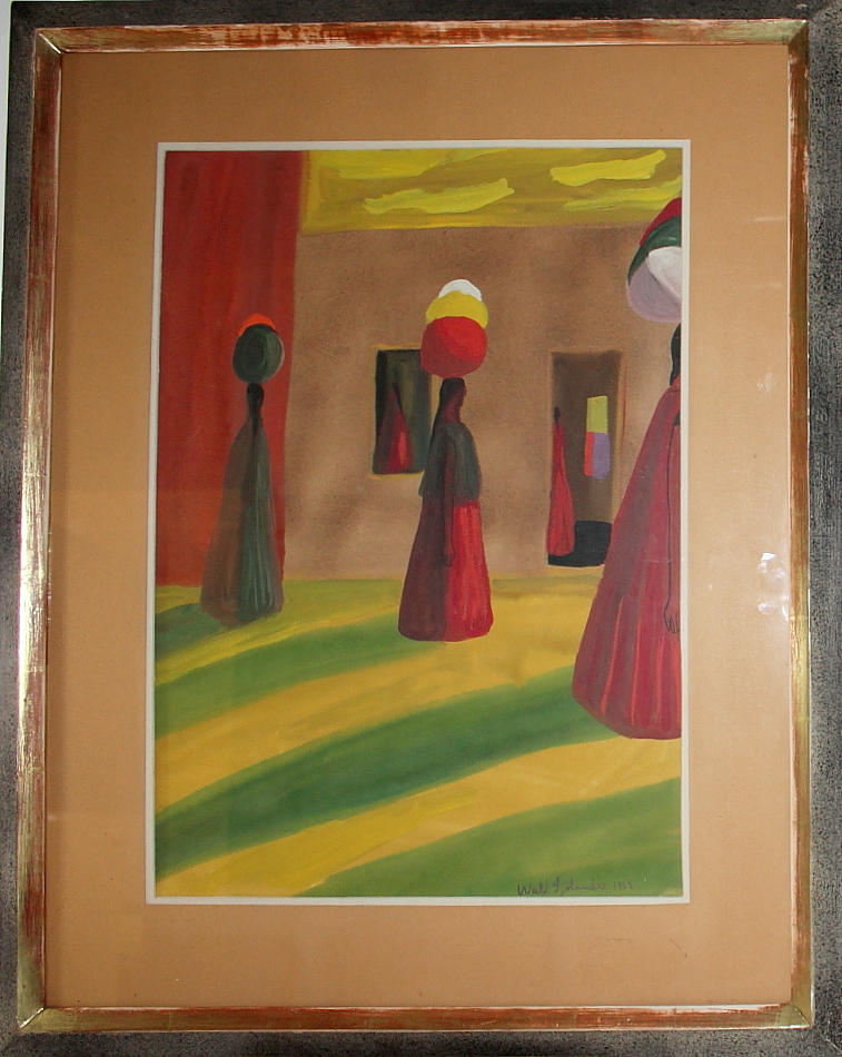 WALDERMAR SJÖLANDER. Gouache, signerad Wald Sjölander, daterad 1953.