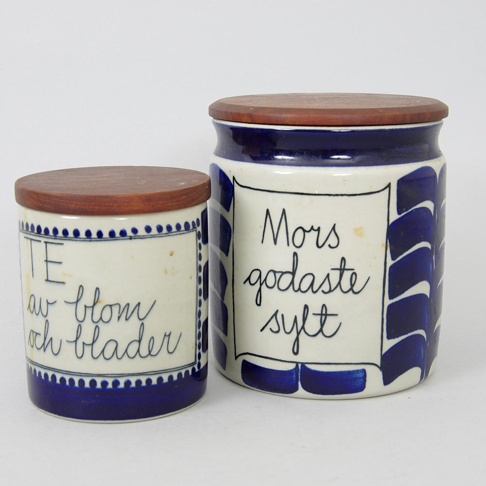 Burkar, 2 stycken, porslin, Marianne Westman, Rörstrand.