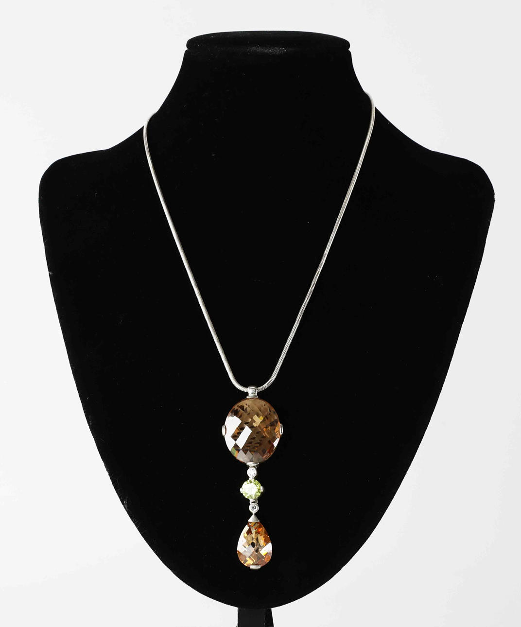 THOMAS SABO. necklace, silver, Peridot, Citrine.
