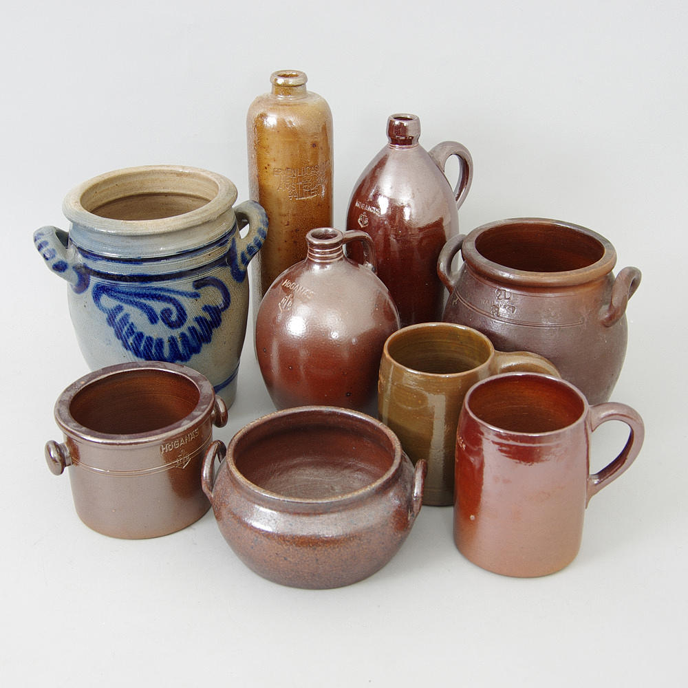 KRUS, FLASKOR SAMT STOP, keramik, mestadels Höganäs.