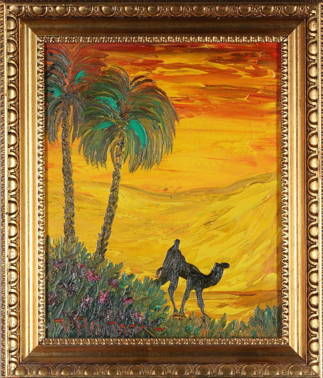 VEIKKO AALTONA. "Från Sahara", olja på duk, signerad V Aaltona.