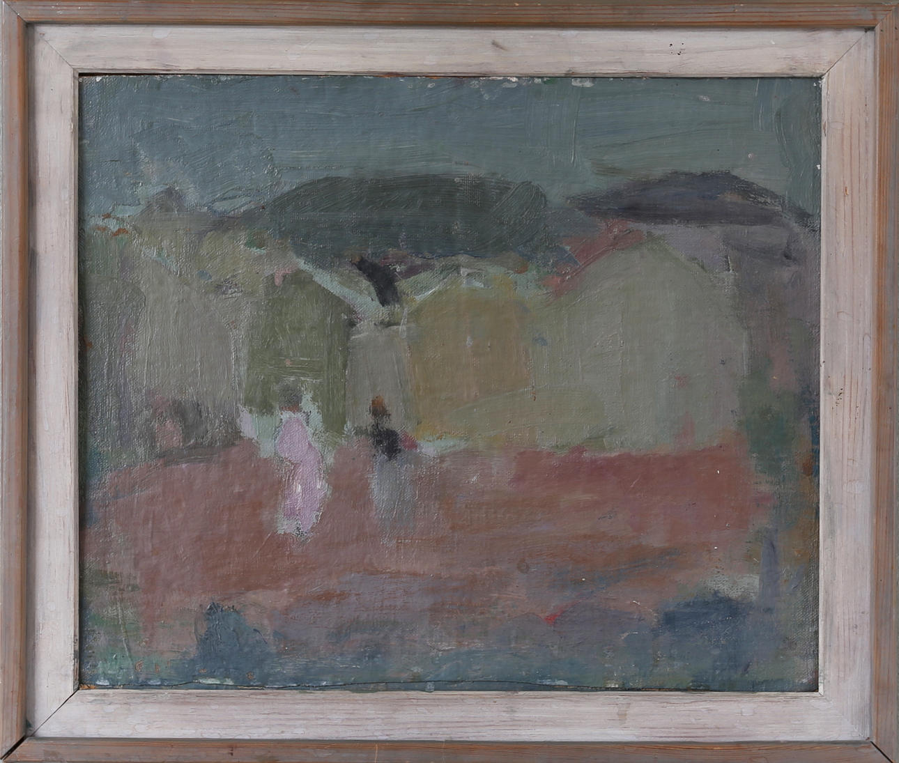 EDVIN LINDHOLM HOUGE. Motiv från Strandgatan Kalmar, olja på duk, signerad.