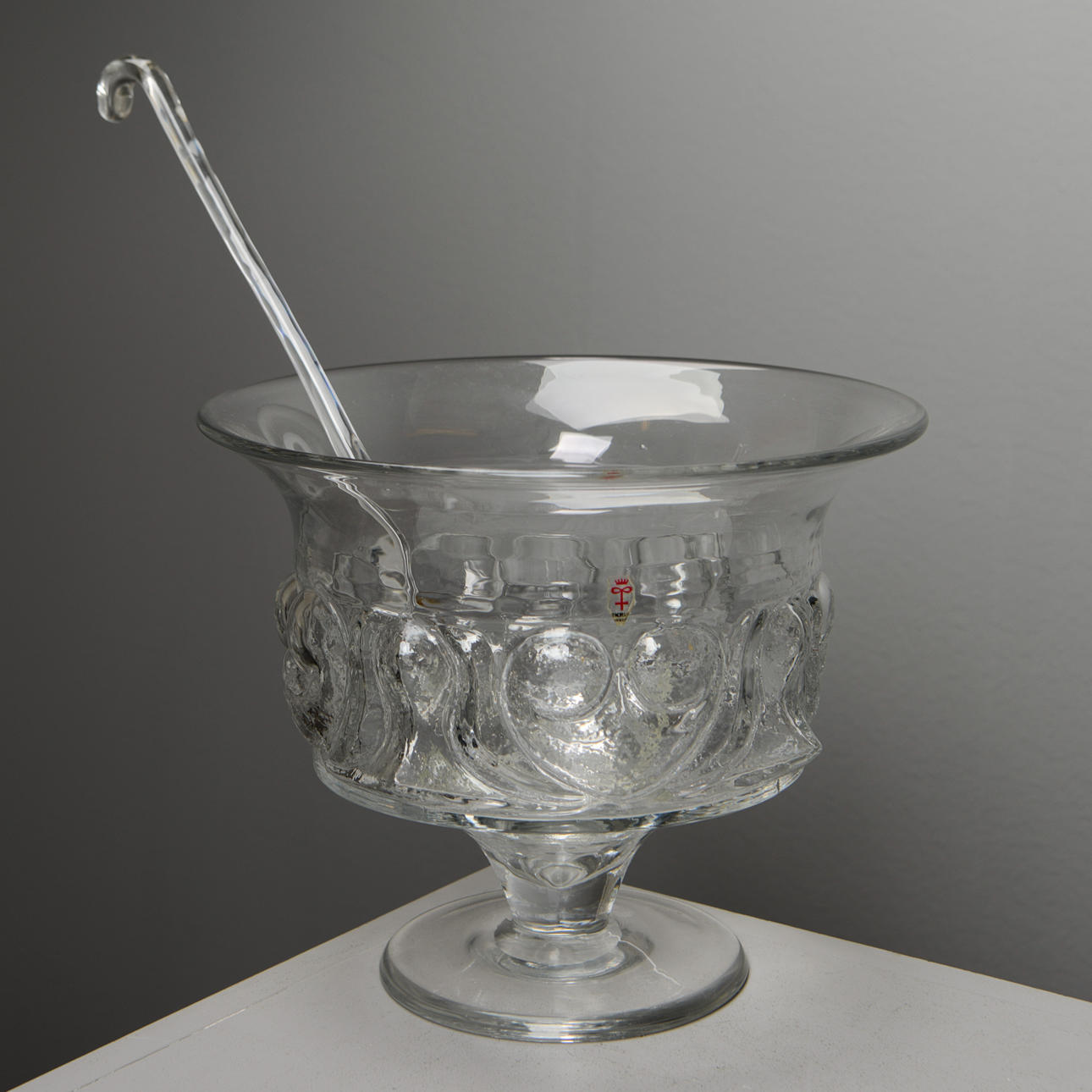 LARS HELLSTEN. Bonfire bowl, glass, Skruf, labeled.