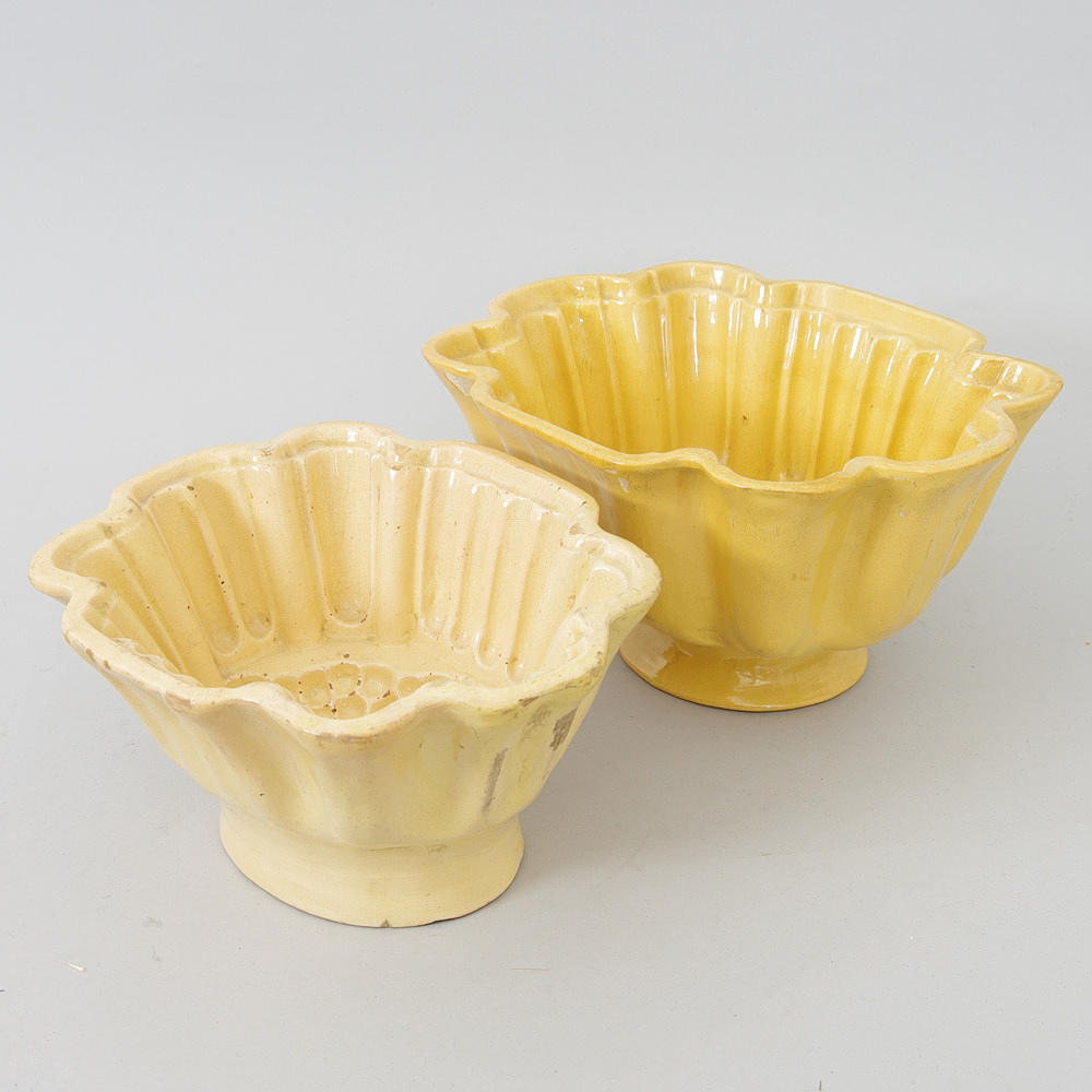 ALADÅBFORMAR, 2 stycken, lergods.