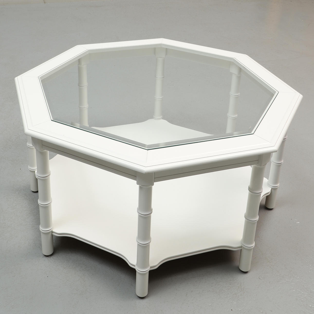 SOFFBORD, trä & glas, 8-kantigt, 1900/2000-tal.