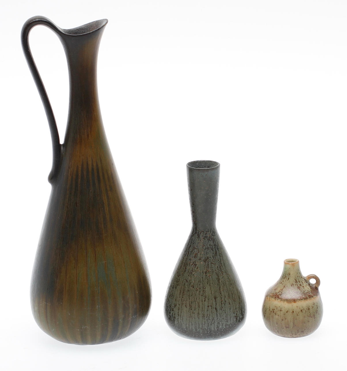 KERAMIKFÖREMÅL, 3 delar, stengods, Rörstrand, VASER, 2 st, Carl-Harry Stålhane, VAS, Gunnar Nylund.