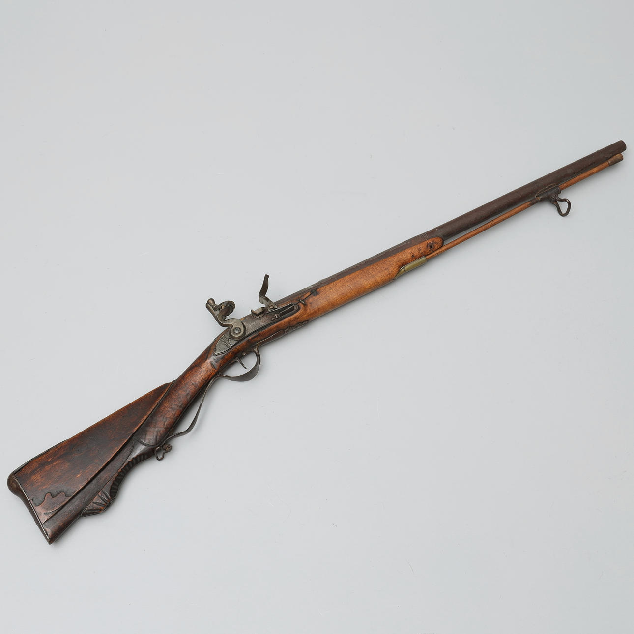 FLINT LOCK RIFLE, marking on the lock.