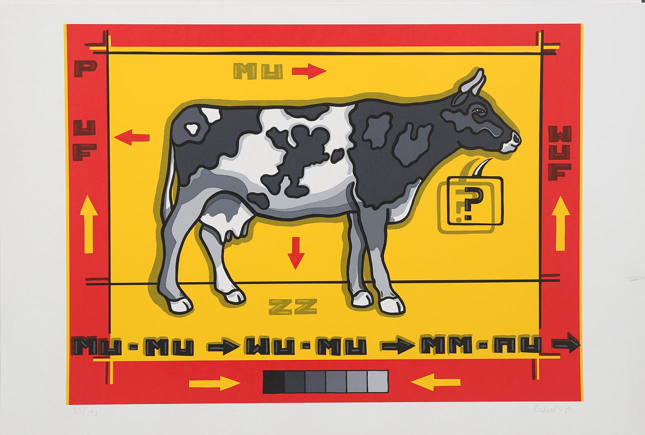 RAFAEL CARLOS GONZALEZ. Mu ZZ, färgserigrafi nr 33/190, signerad Rafael och daterad -95.