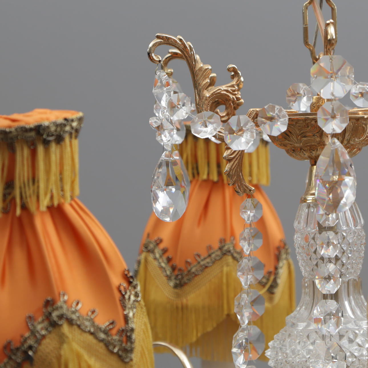 TAKLAMPA, glas/metall, 1900-tal. Belysning & Lampor - Taklampor - Auctionet