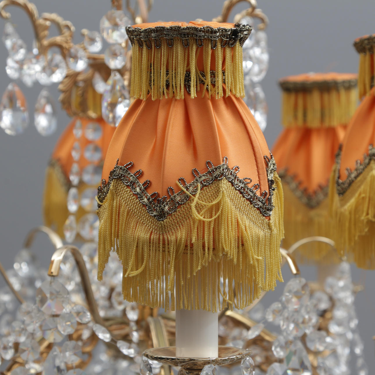 TAKLAMPA, glas/metall, 1900-tal. Belysning & Lampor - Taklampor - Auctionet