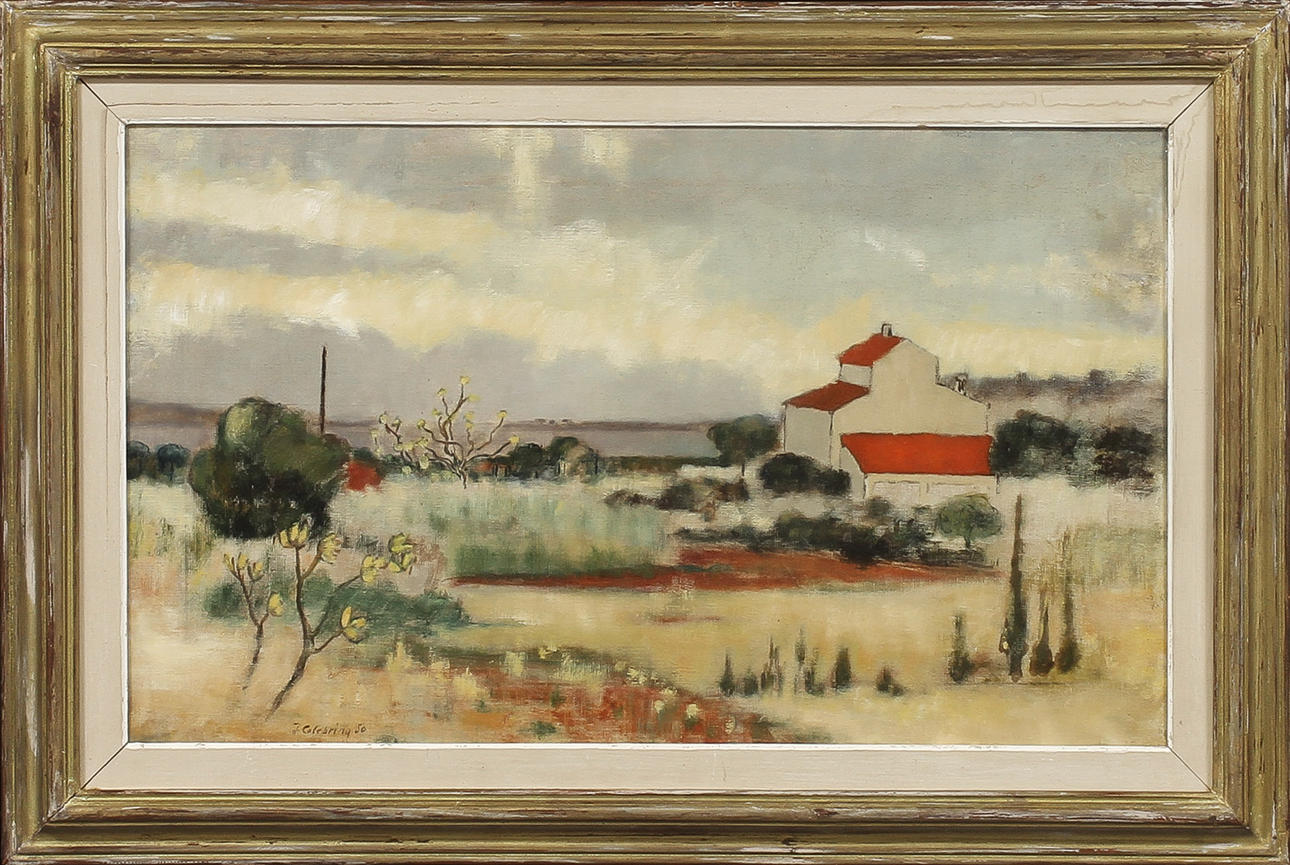 JOHNNY COLEBRING. Kustvy. Olja på duk, signerad och daterad 50.