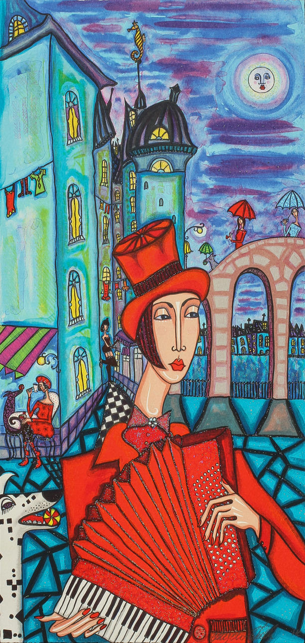 ANGELICA WIIK. Färglitografi, signerad.