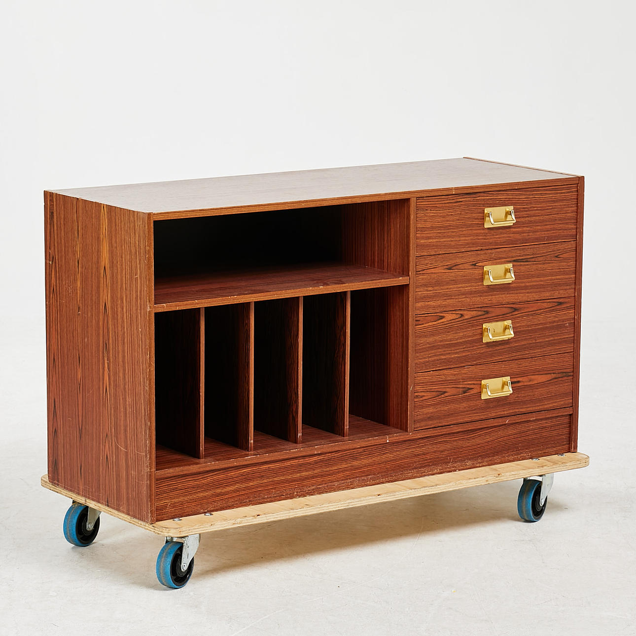 SIDEBOARD, 20th century, Zebranophanes, 4 drawers with brass fittings ...