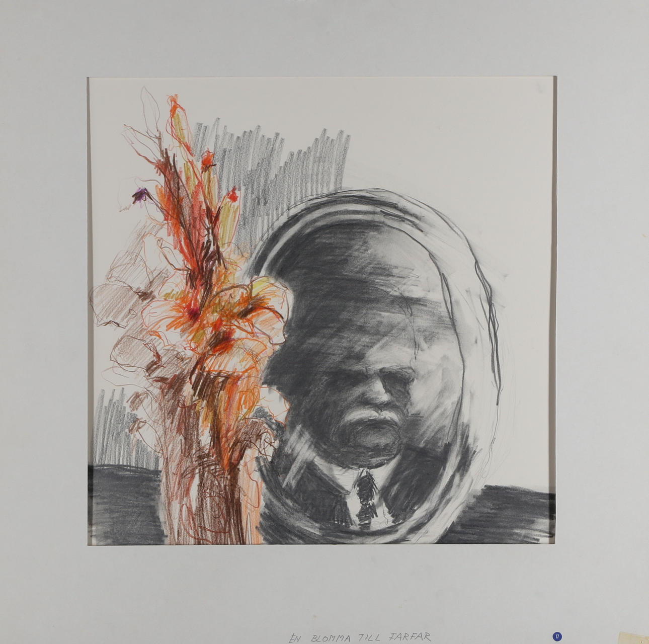 SVEN FRITIOF. "En blomma till farfar", Blandteknik, signerad samt daterad -82.