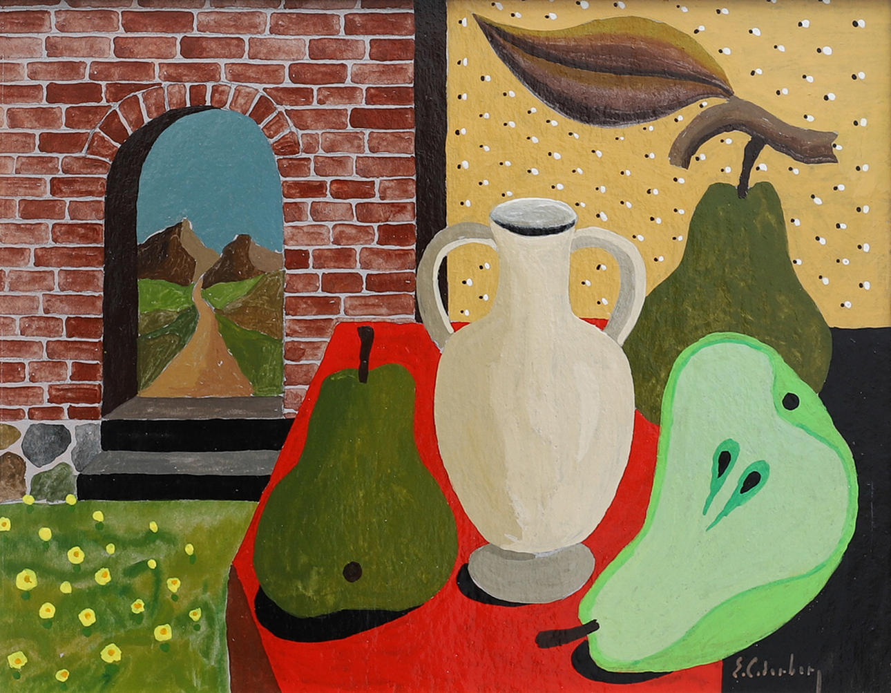 ERIC CEDERBERG. SURREAL LANDSCAPE/ STILL LIFE.