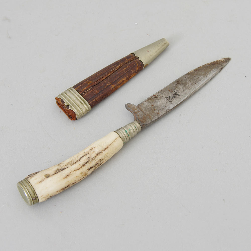 MESSER mit Knochengriff, AW Jr., Solingen.