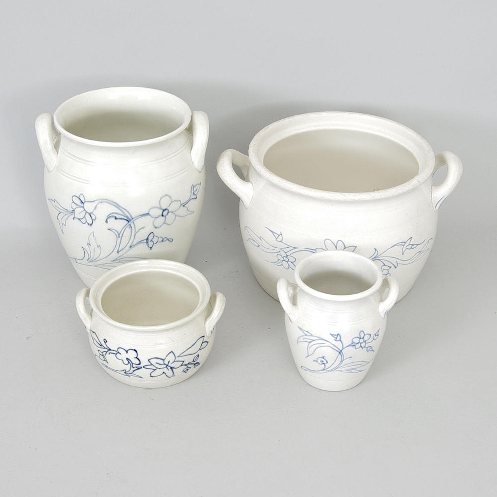 KRUS, 4 stycken, blå/vita, Rörstrand samt Göteborg.