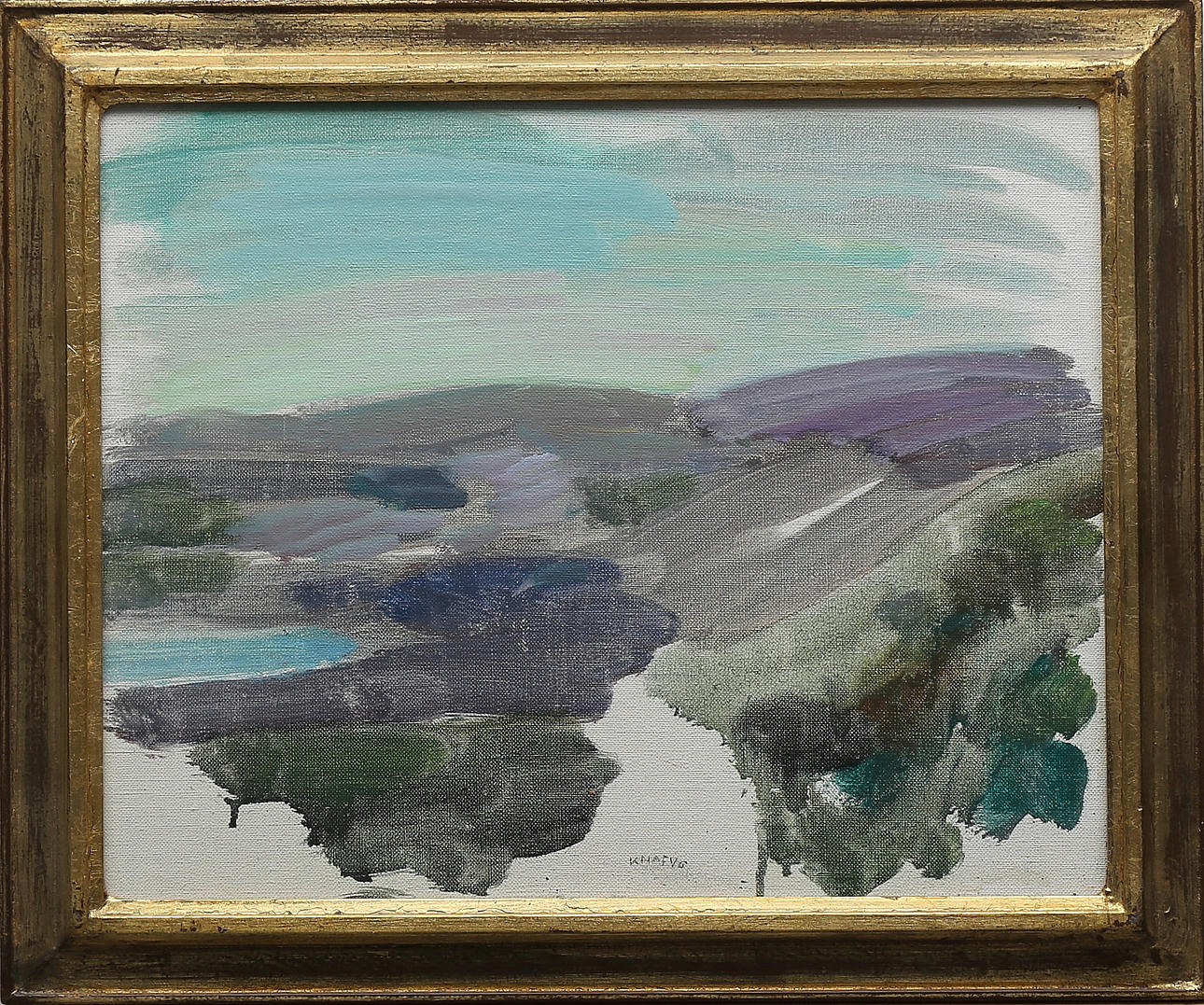 NILS FOLKE KNAFVE. Motiv från Gotland, olja på pannå, signerad Knafve.