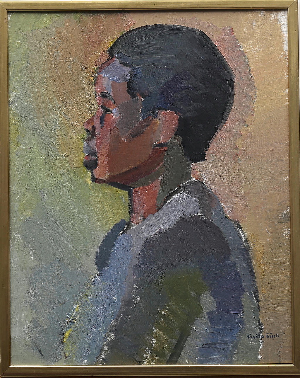 BIRGITTA FLINK. Mary, olja på duk, signerad.