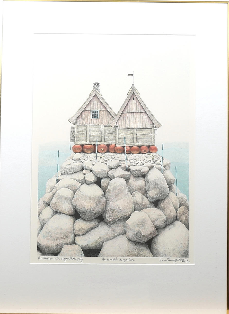 SVEN LINGARDSZ. Hitoriskt toppmöte, handkolorerad färglitografi, signerad och daterad -98.