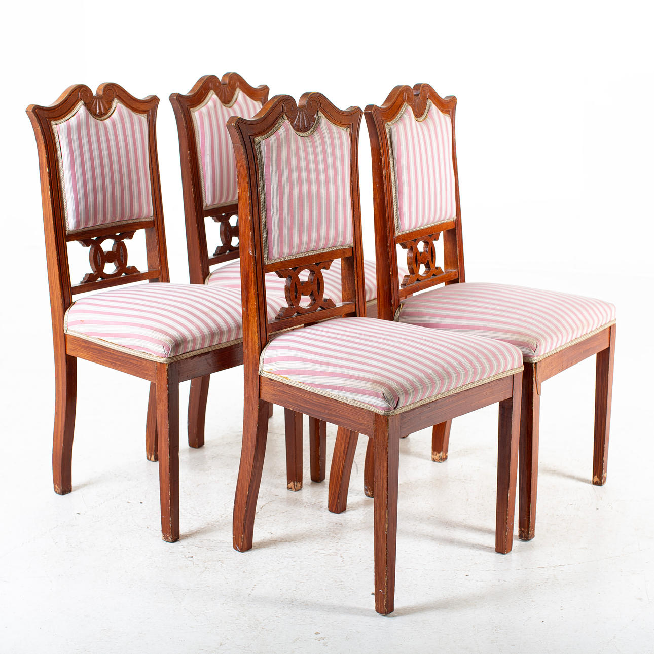 STOLE, 4 stk., åremalede, 1900-tallet.