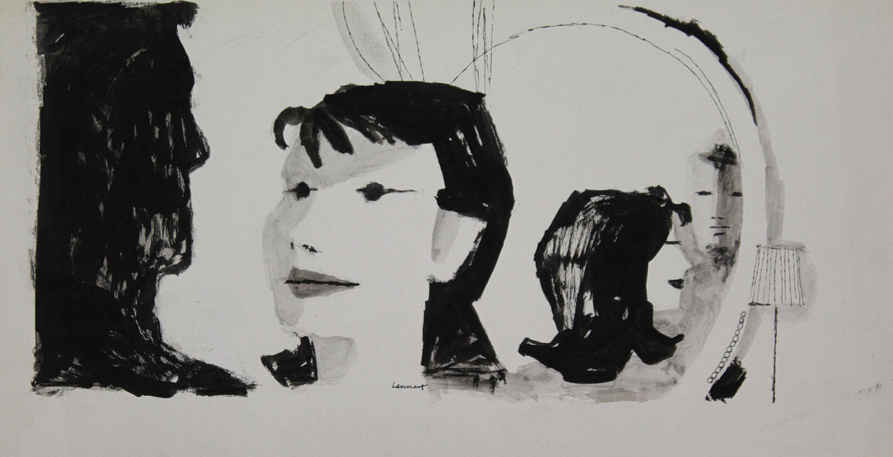 LENNART RANGHUSEN. Ansikten. Akvarell. Signerad Lennart.