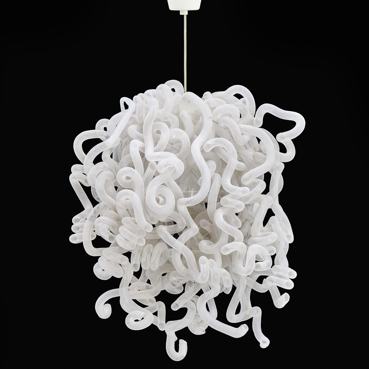 CEILING LAMP, organic shape, screen with plastic tubes.