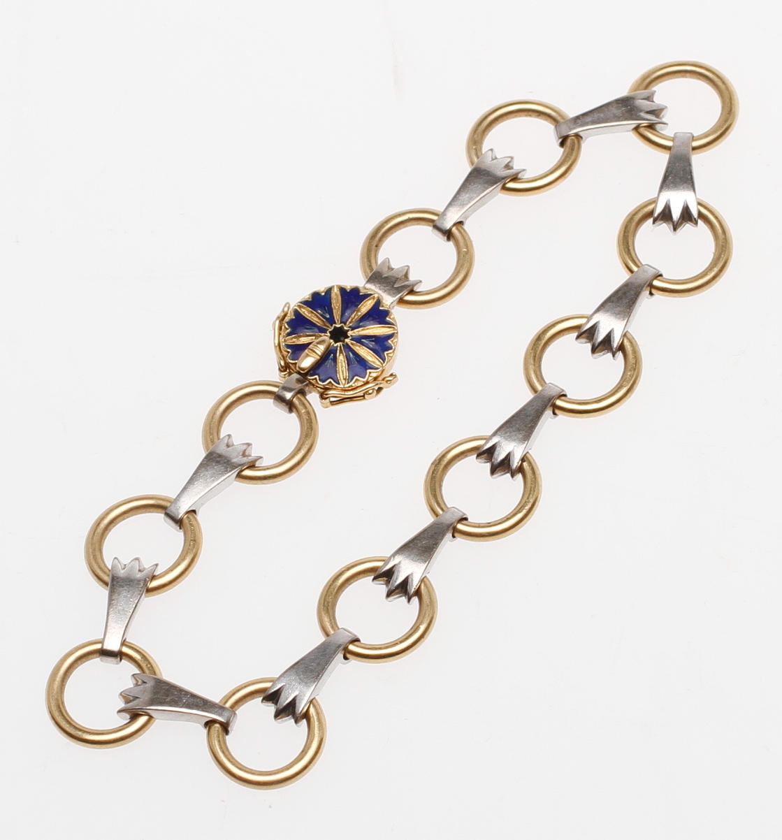 ARMBAND,18k gult och vitt guld samt emalj, vikt ca 26,5 gram.