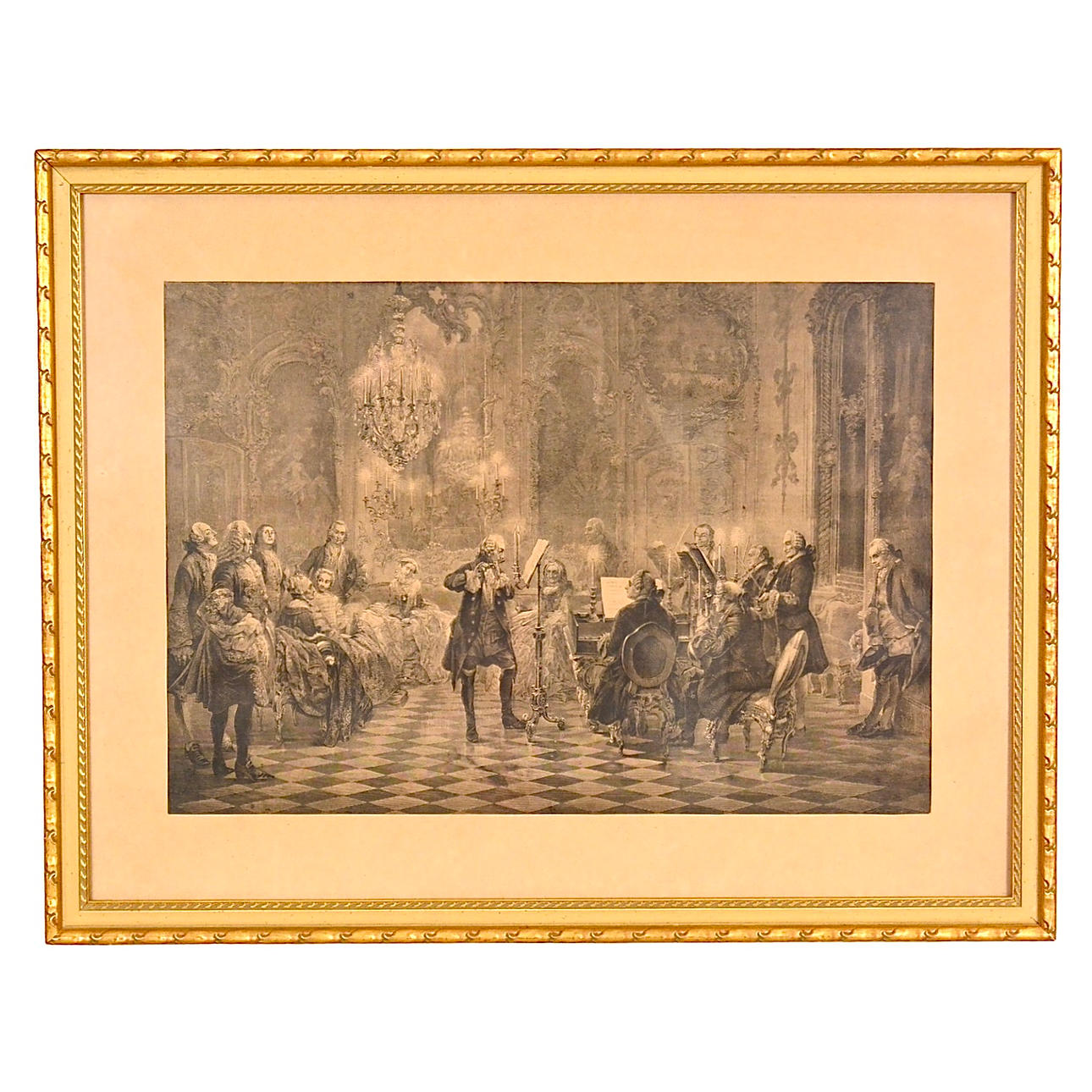 ADOLPH VON MENZEL. Lithography, 19th century.