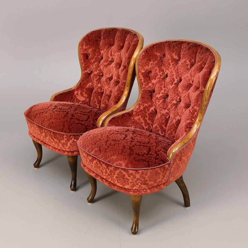 EMMAFÅTÖLJER, ett par, 1900-tal.