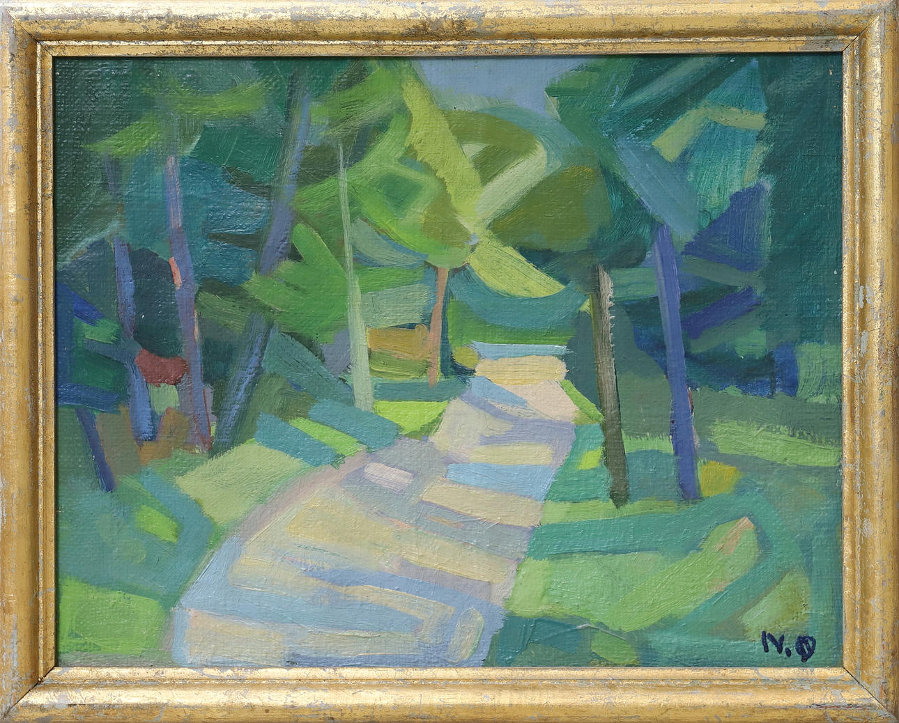NIELS ØSTERGAARD. Oil on canvas, Skogsstig, signed NØ.