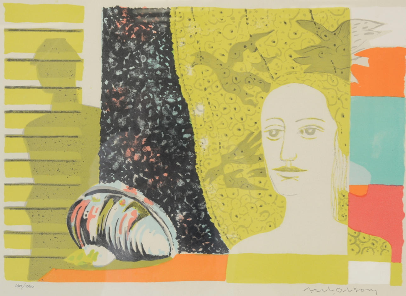 AXEL OLSON. Färglitografi.