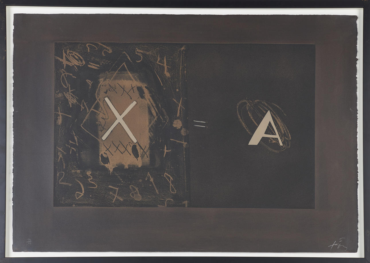 ANTONI TÀPIES. “X-A”, etching, signed, numbered 59/75.