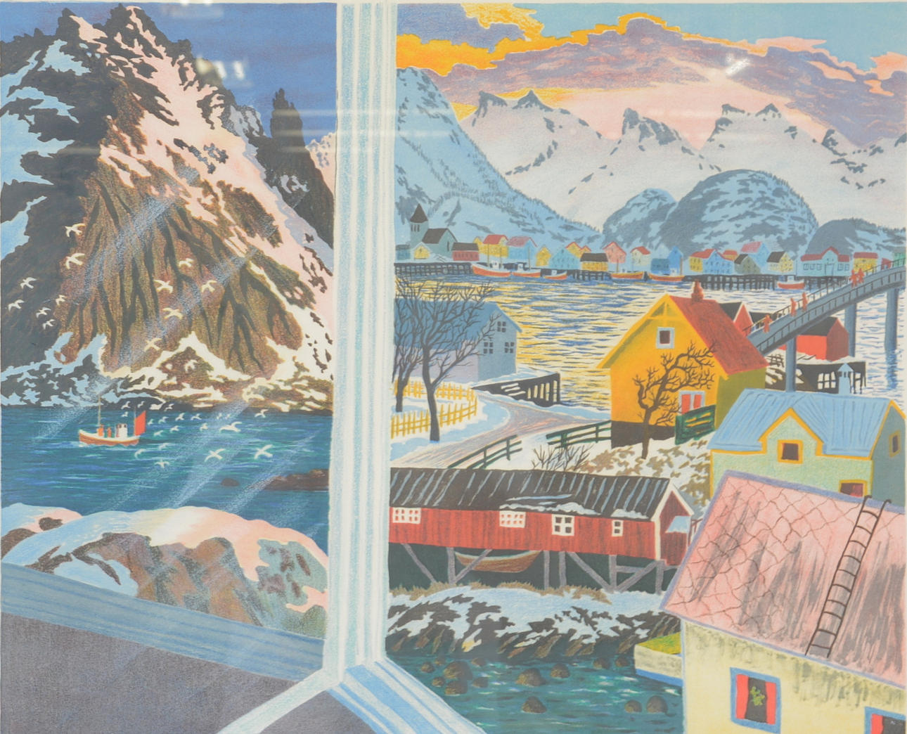 MONA HUSS WALLIN. Färglitografi.