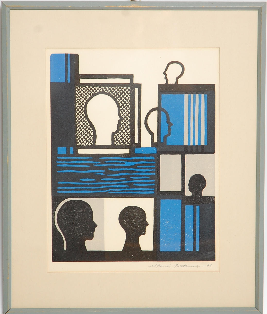 MAIJA PONSI- PETTINEN. 1925-1991, litografi, signerad, daterad- 71.