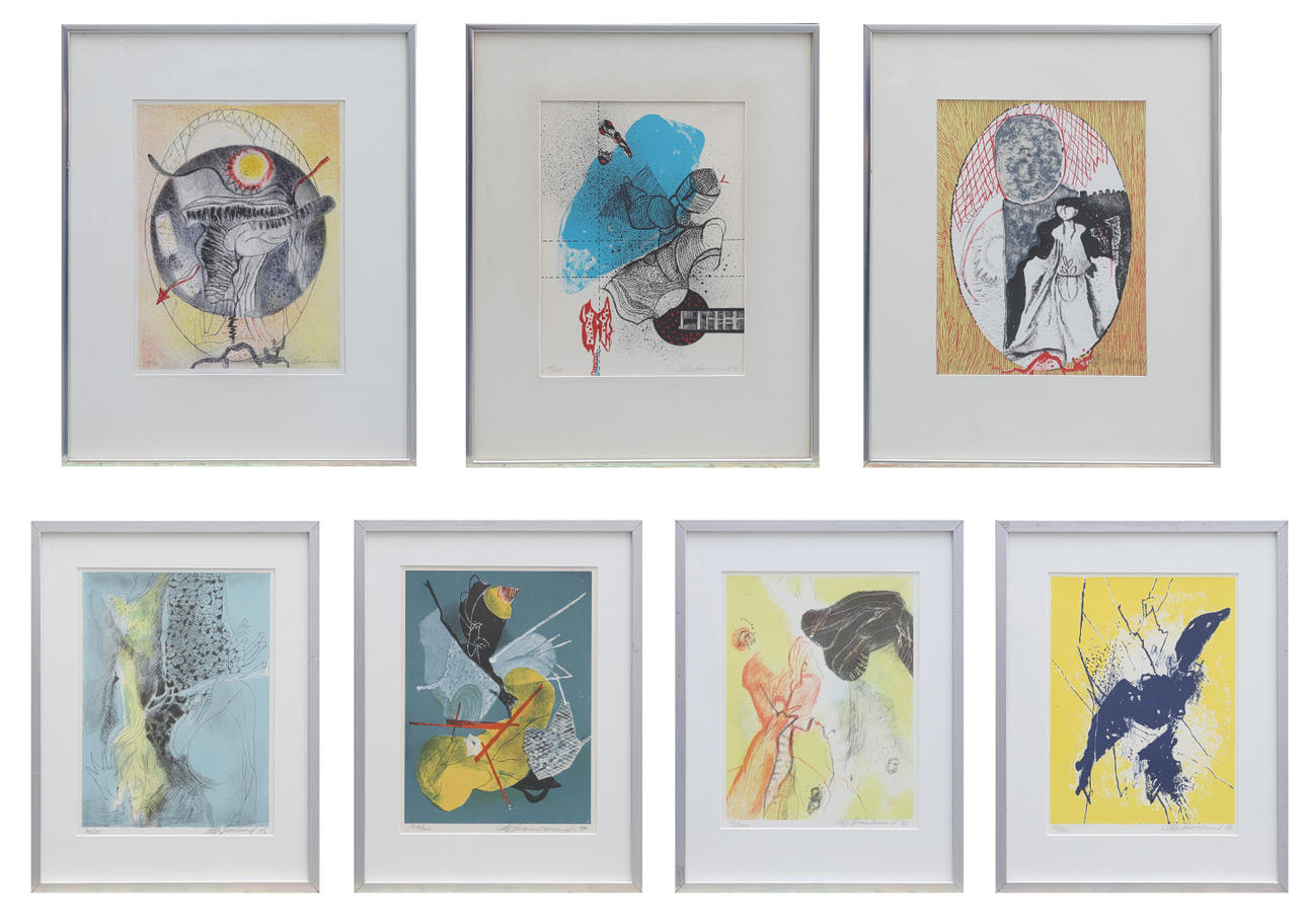 OLLE SVANLUND. LITOGRAFIER, SJU STYCKEN.